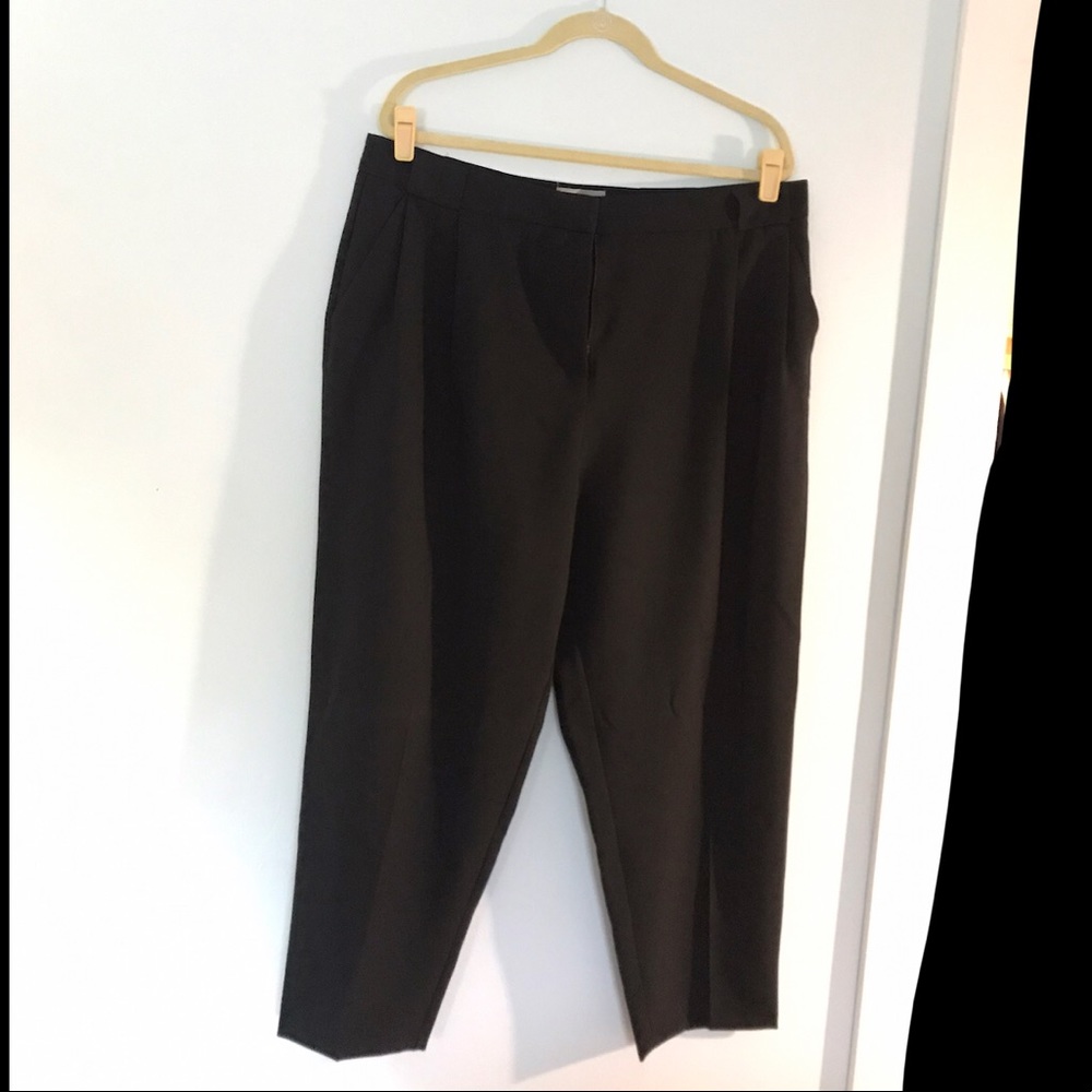 ASOS wide leg high wasted black trousers